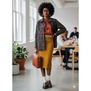 Chicos Design Vtg Floral Metallic Embroidered Silk Blend Blazer Sz 1 Large Retro